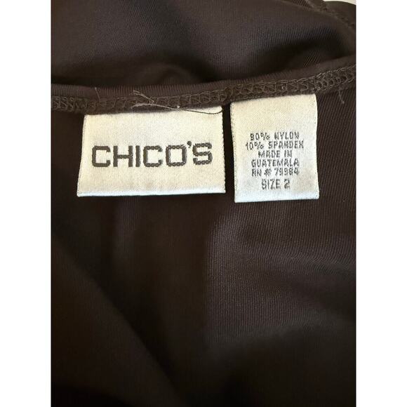 Chico’s Tank Top Women’s Size 2 Large Brown Stretchy Microfiber Scoop Sleeveless - Picture 4 of 4